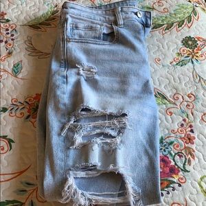 AE light wash stretch mom jeans